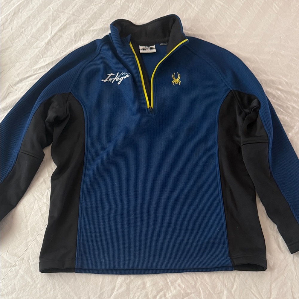 Spyder Blue and Black Jacket with Yellow Trim